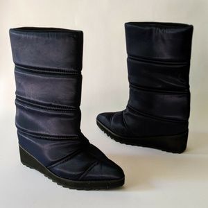 Jeffrey Campbell Squall Blue Wedge Mid Shaft Boots